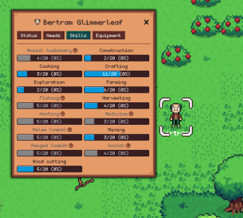 A skills screen