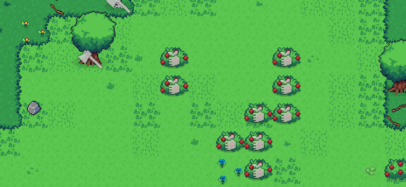 Some bushes and trees being gathered