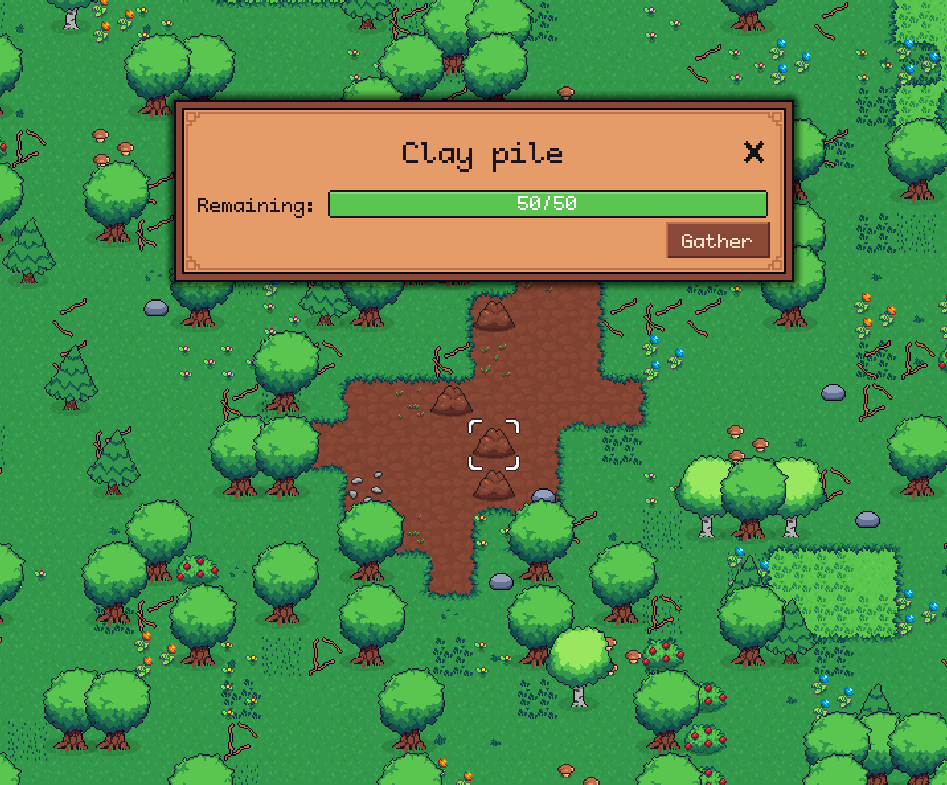 A clay biome with clay piles